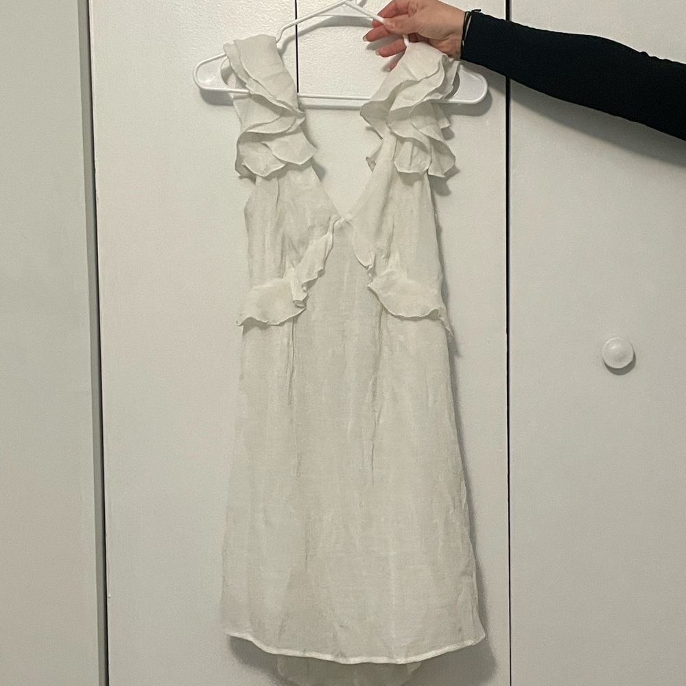 Elegant White Ruffle Dress